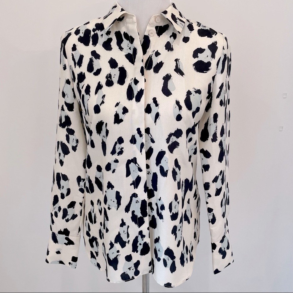 NWOT Lafayette 148 - Leopard Print Silk Top